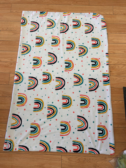 Rainbow minky toddler blankets