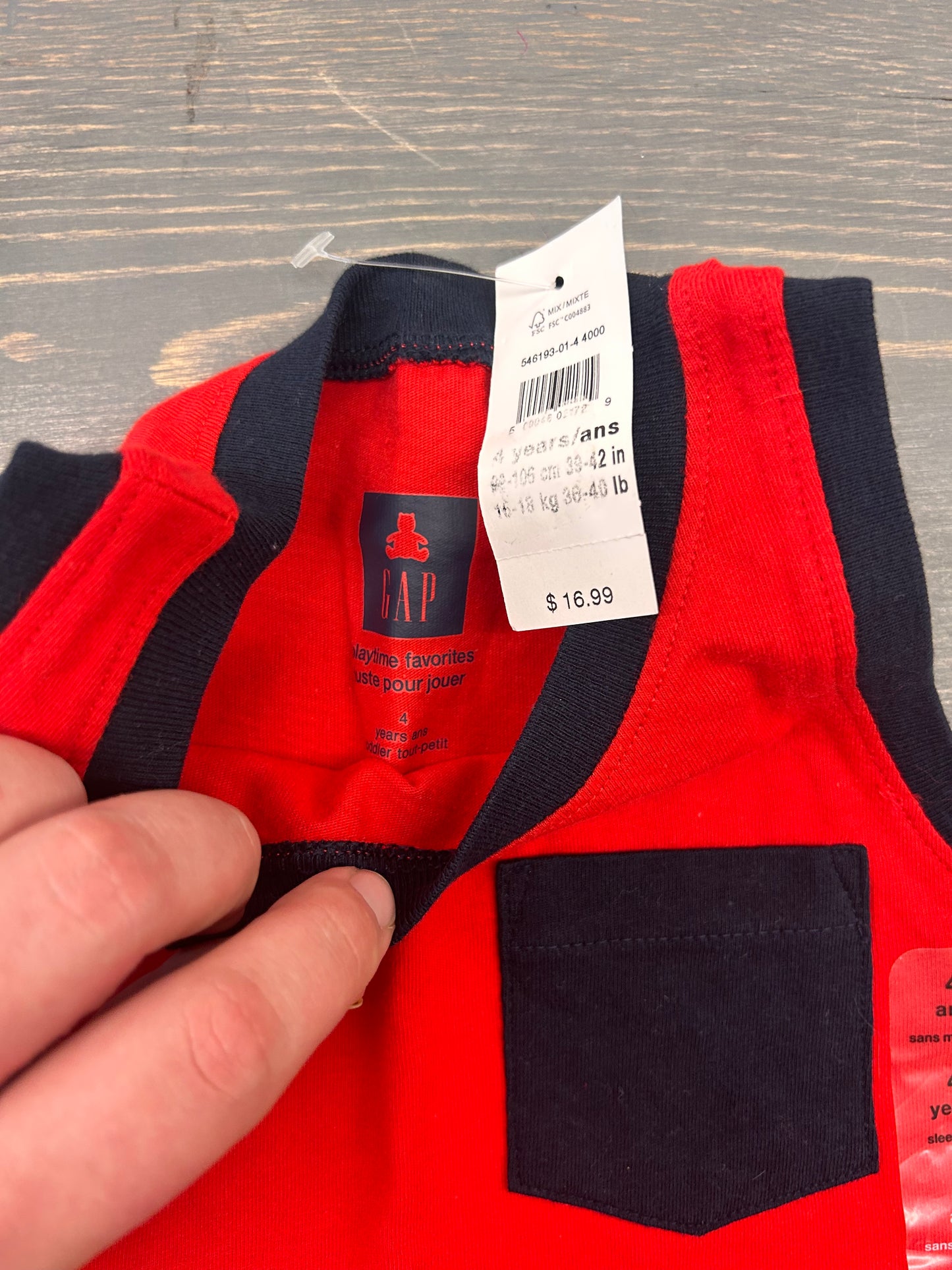 NEW gap 4t red & blue tank top