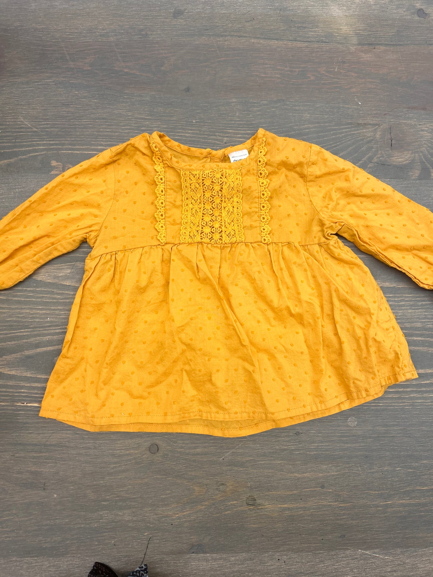 Oshkosh 18 yellow lace long sleeve top