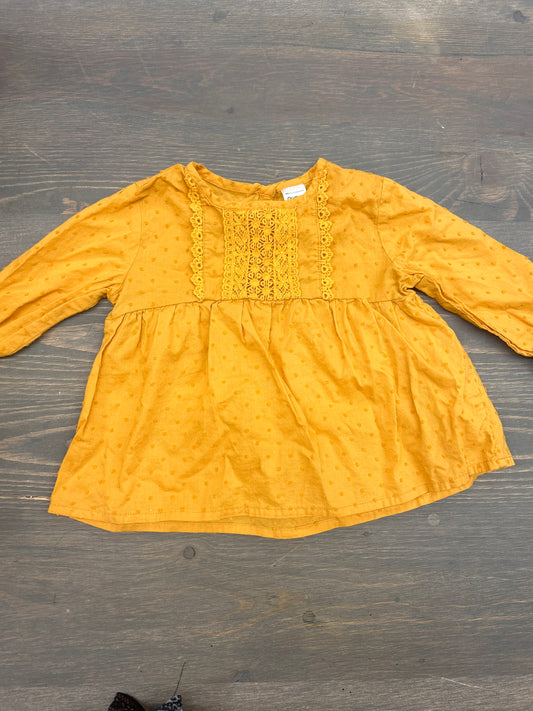 Oshkosh 18 yellow lace long sleeve top