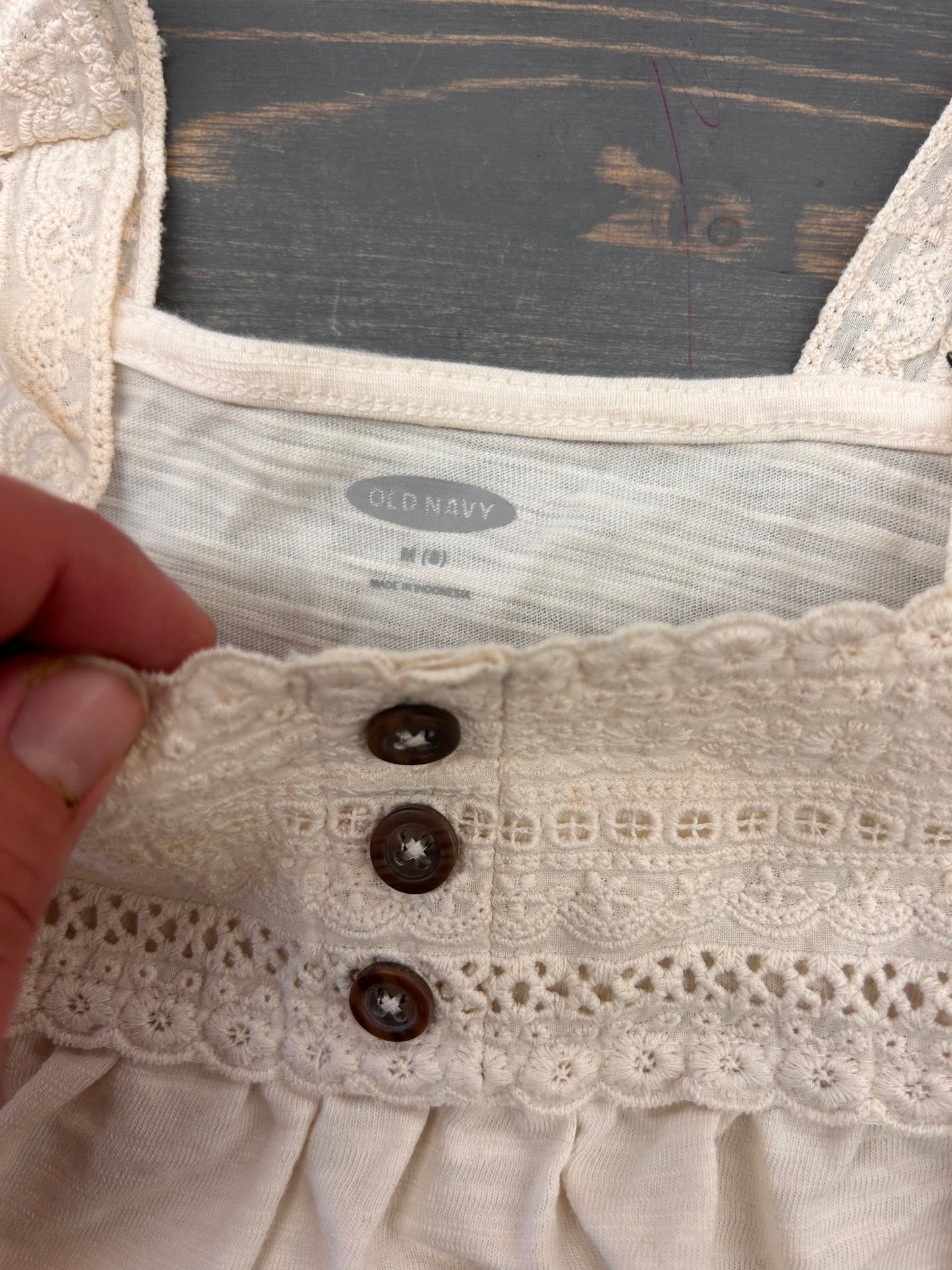 Old navy medium white lace tank top