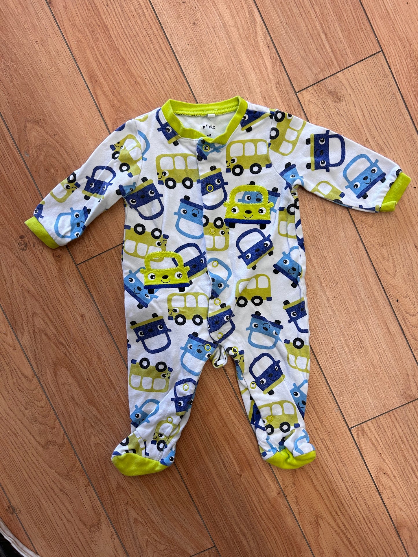 Pekkle 6m blue & green car pjs