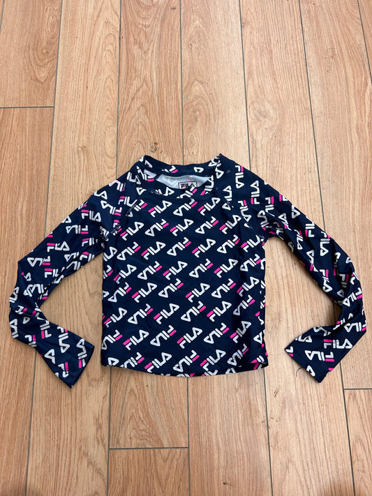 Fila 8 navy & pink printed rash guard