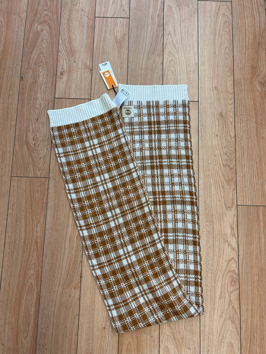 NEW timberland brown plaid knit scarf