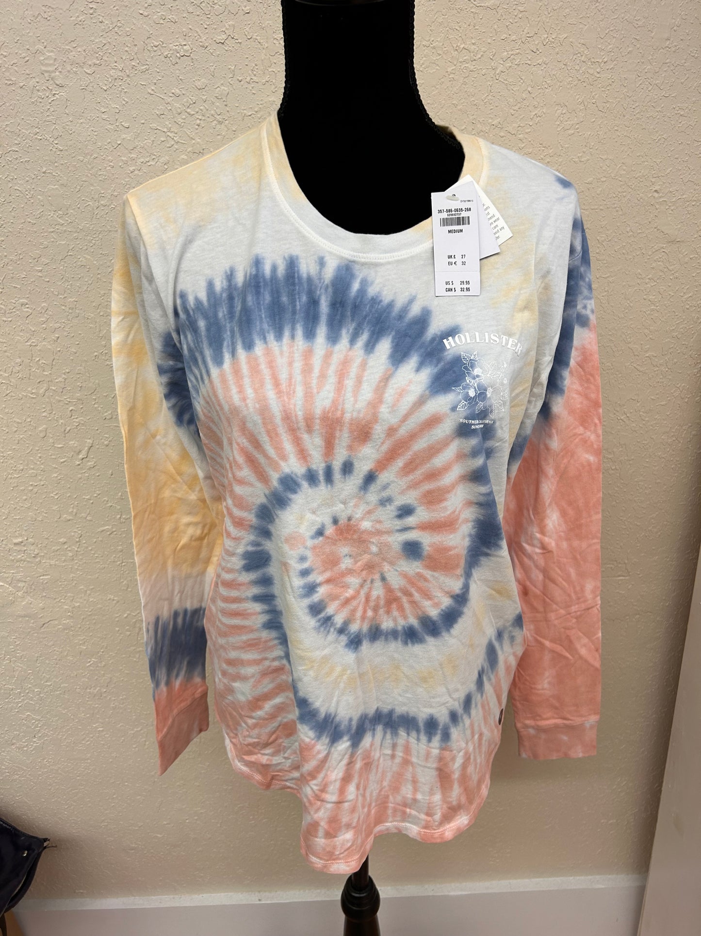 NEW Hollister medium tie dye shirt