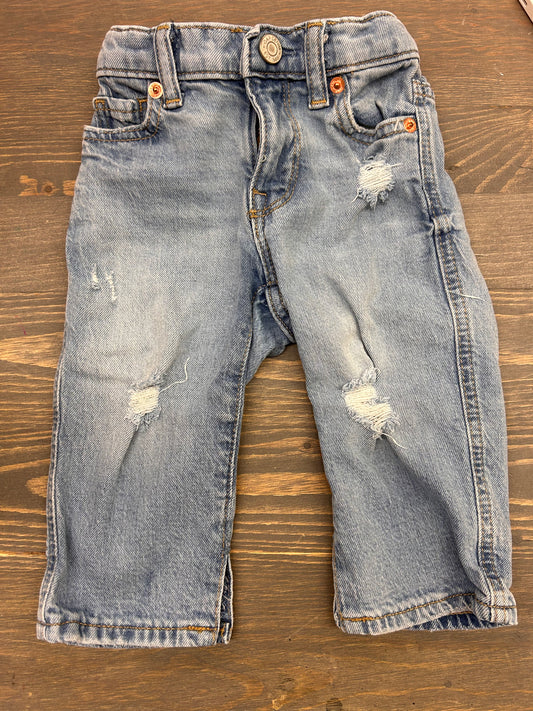 Gap 12/18m light wash distressed jeans