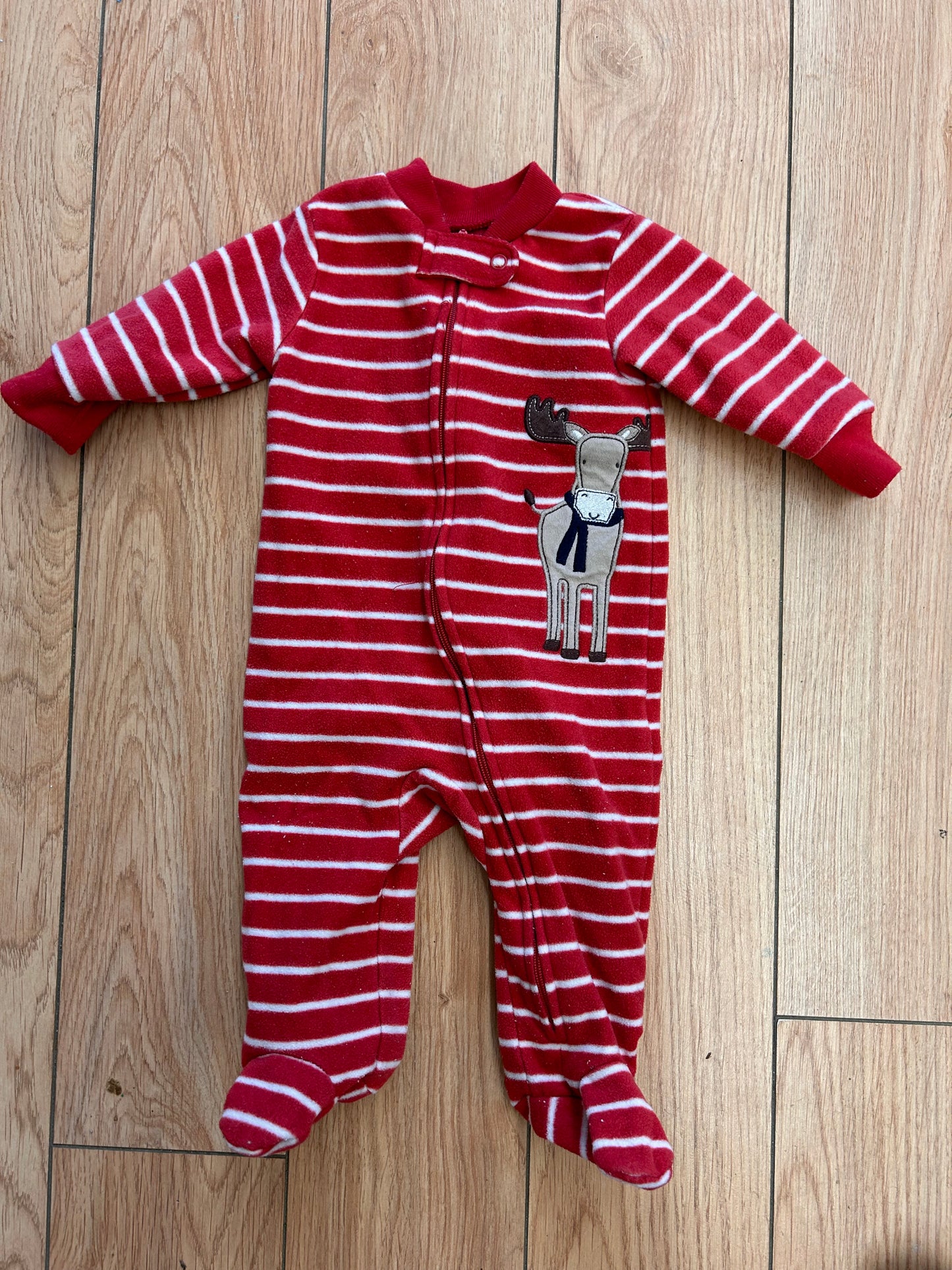 Carters 3m red striped deer sleeper