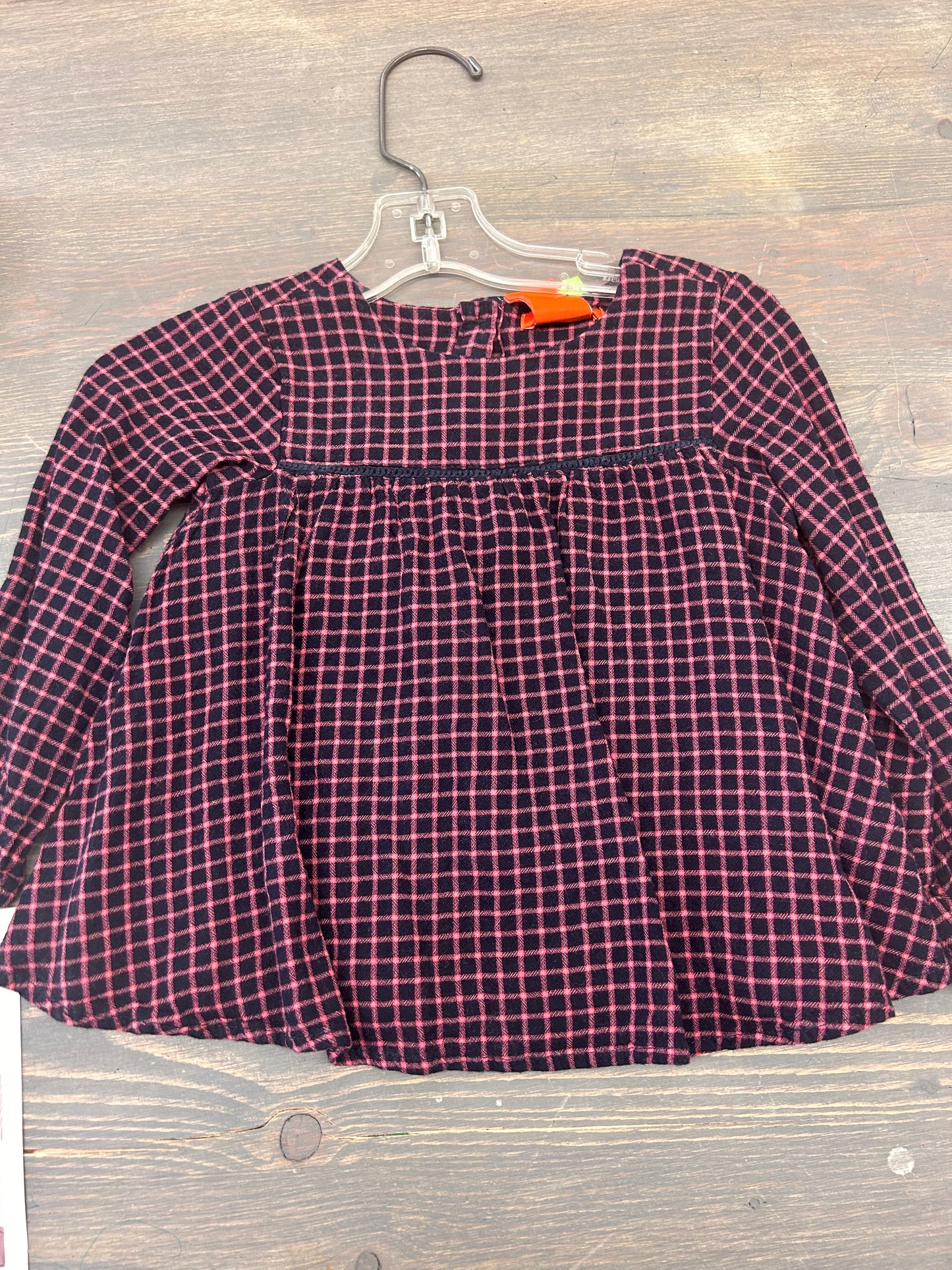 Joe fresh 2t pink & blue plaid long sleeve top