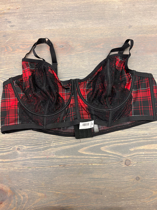 NEW torrid 3x red lace plaid bra