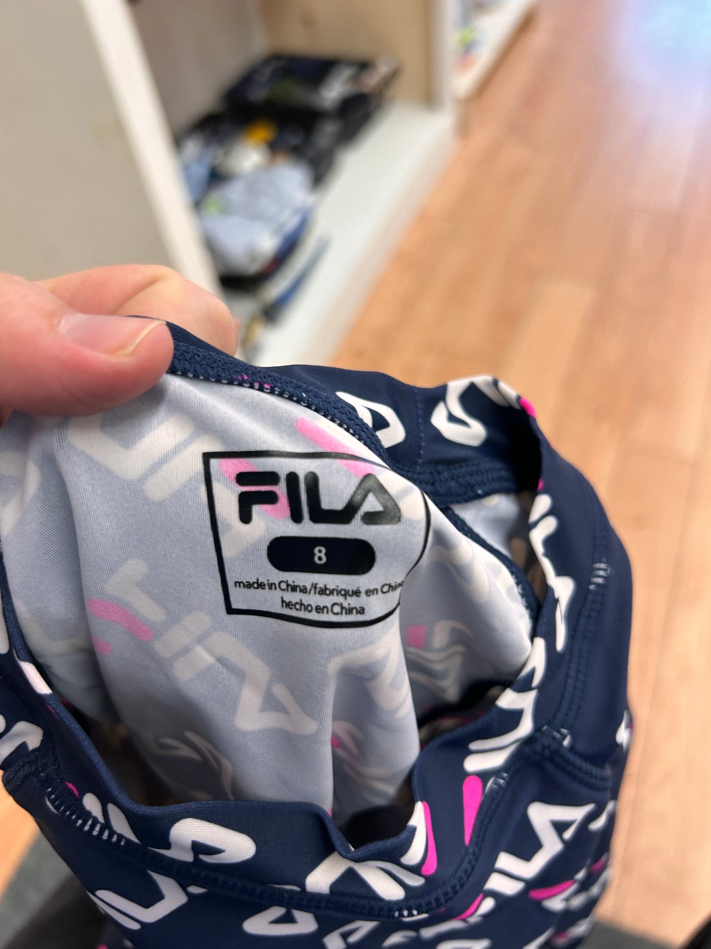 Fila 8 navy & pink printed rash guard