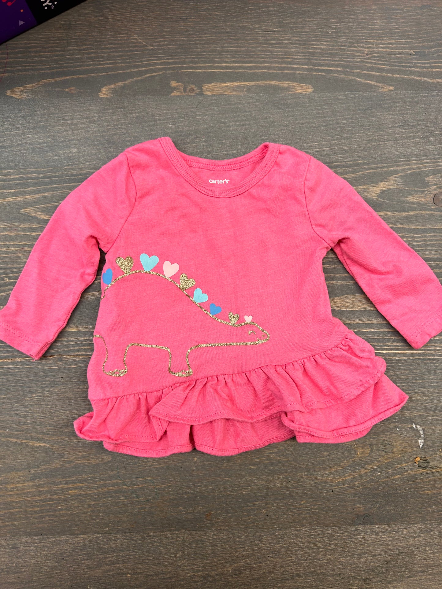 Carters 3m pink Dino top