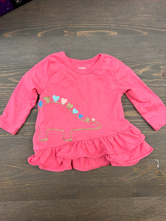 Carters 3m pink Dino top