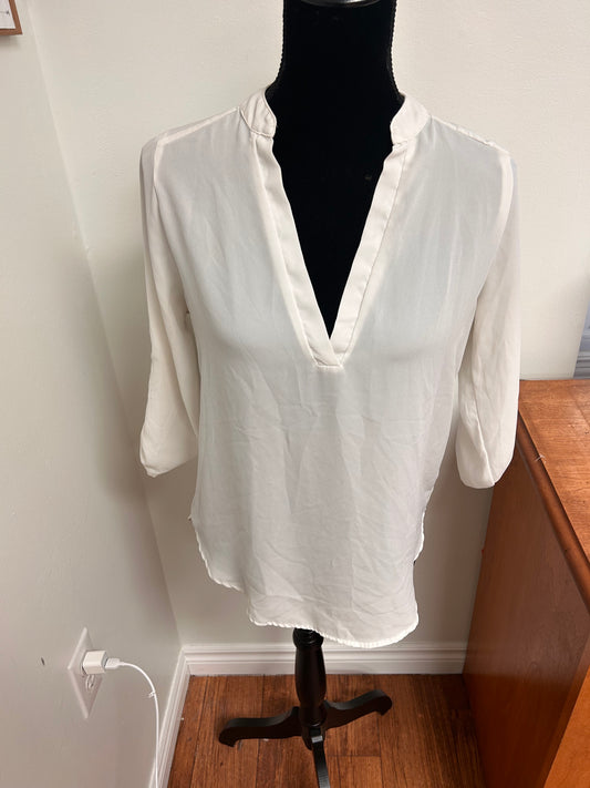 Seductions xs white sheer blouse