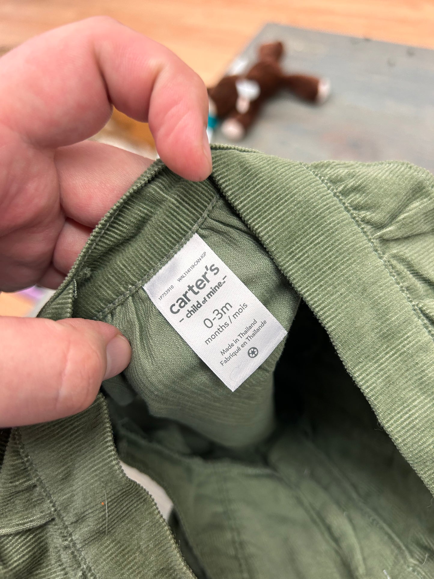 Carters 0/3m green pinfold skirted overalls