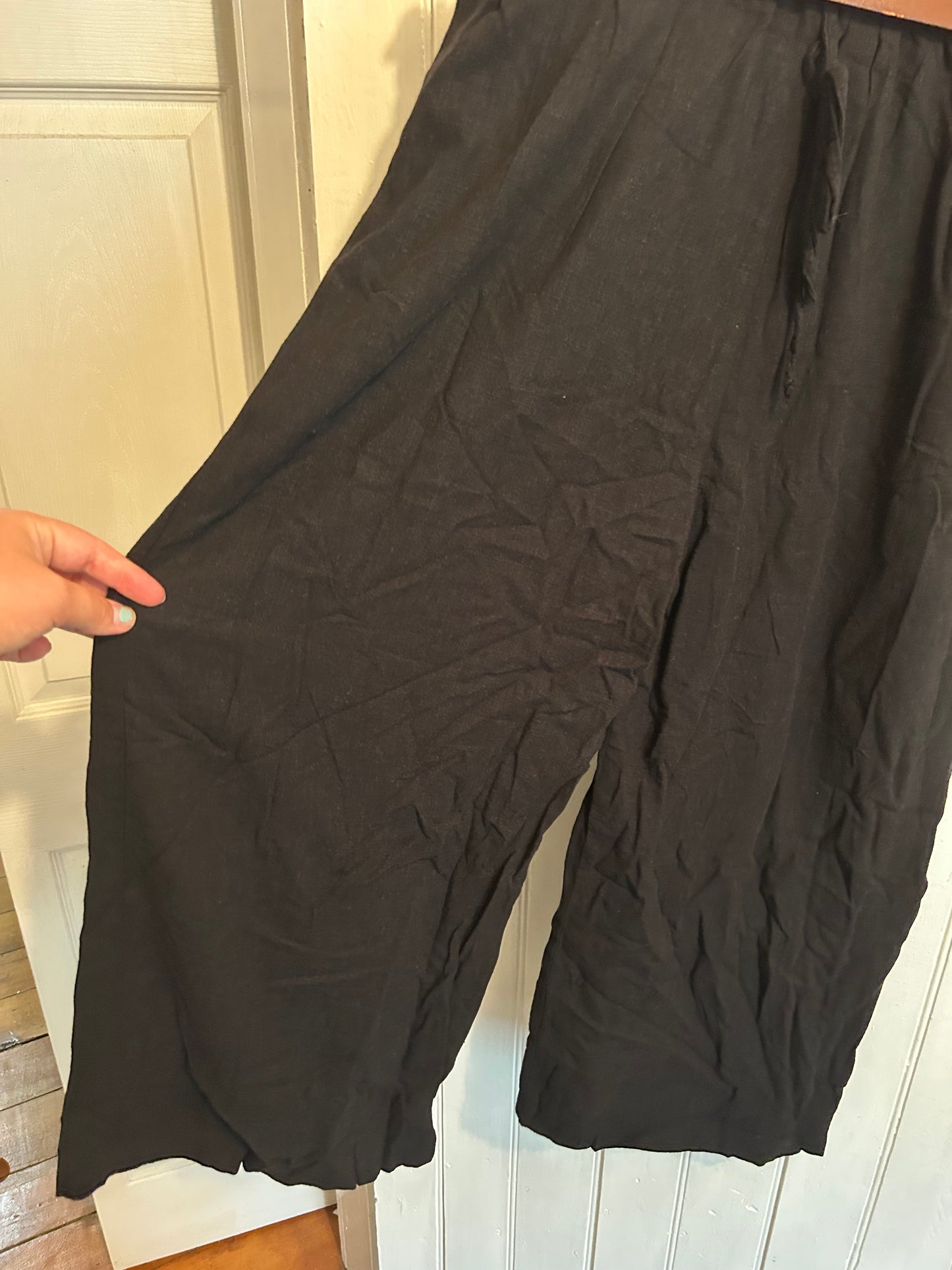 Papillion large black flowy wide leg pants