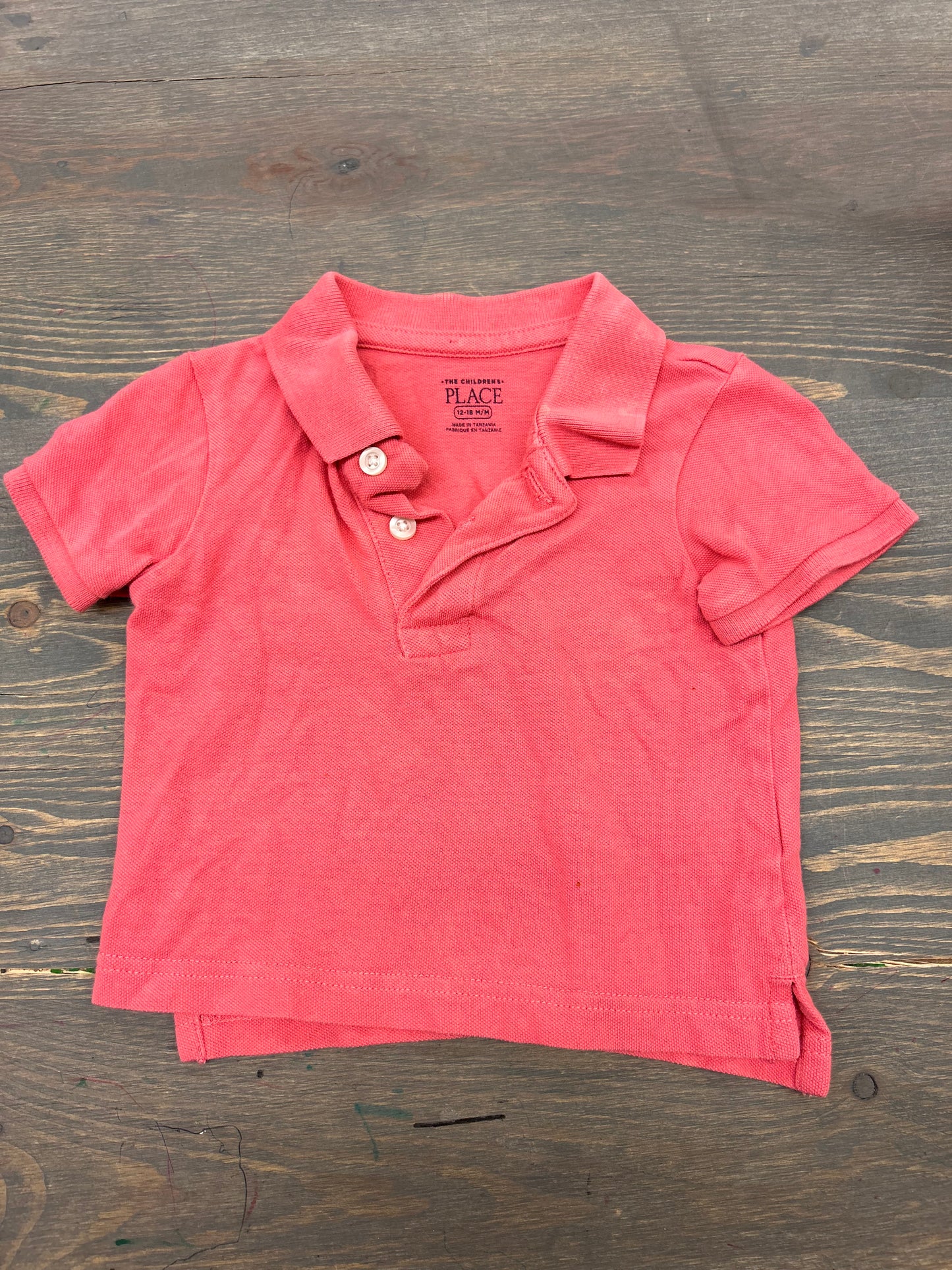 Children’s place 12/18m pink polo