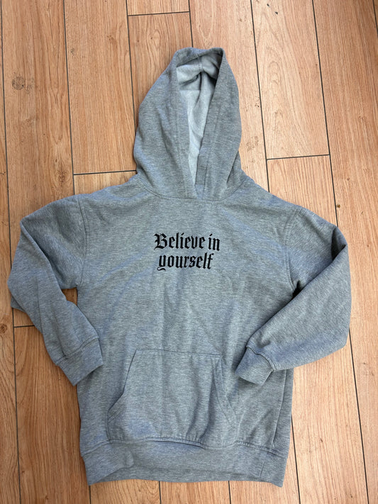 UK girl 10/12 grey believe in yourself hoodie