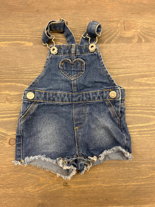 George 3/6m heart denim overalls