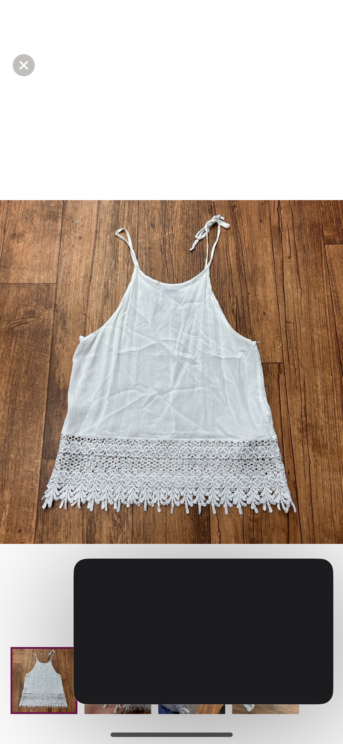 Tezenis medium white lace trim tank top