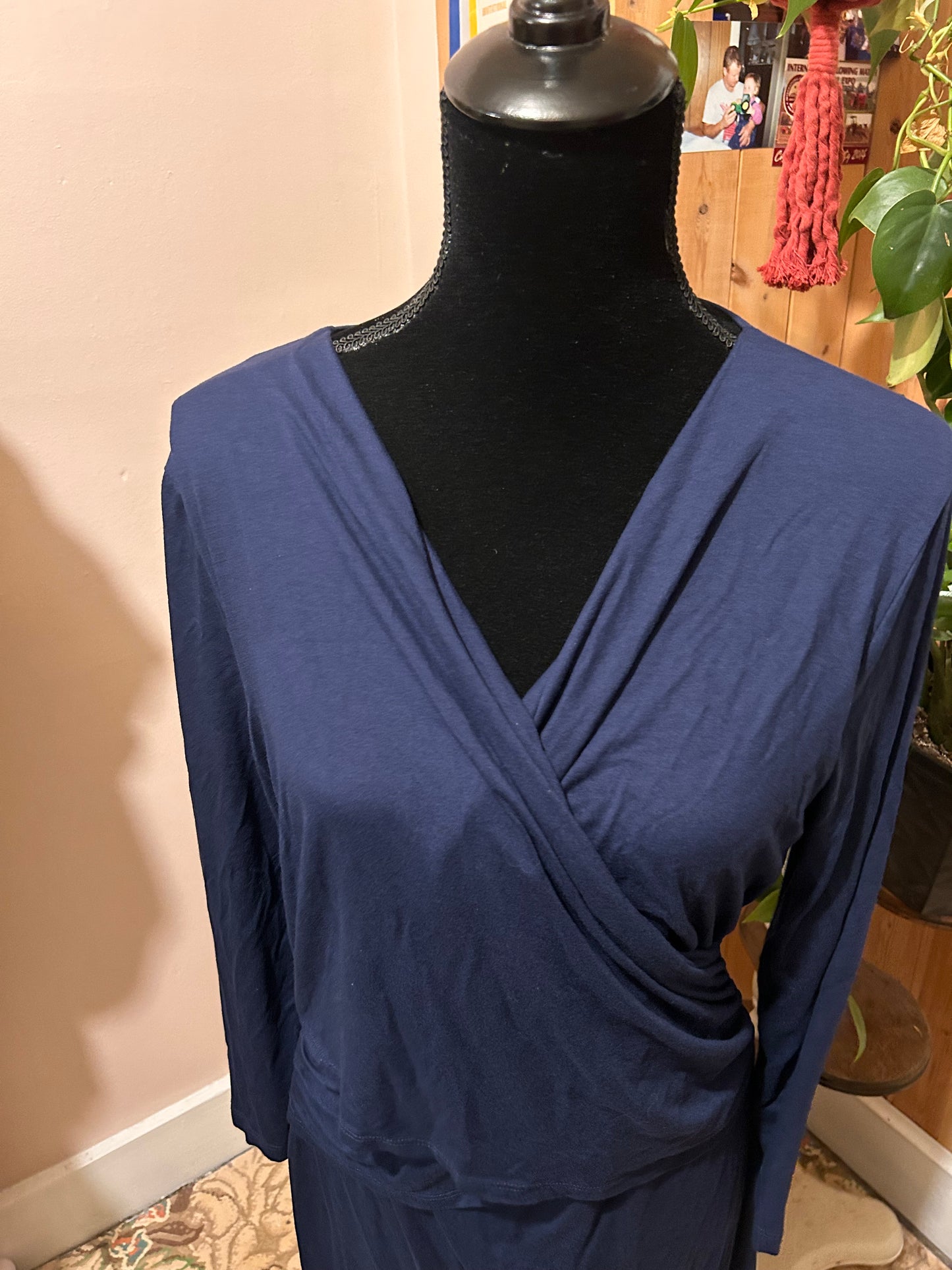 Artigiano size 14 navy blue maxi dress