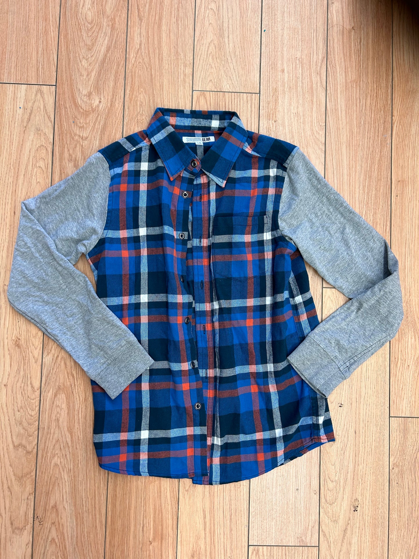 Survival gear 12/14 blue plaid flannel