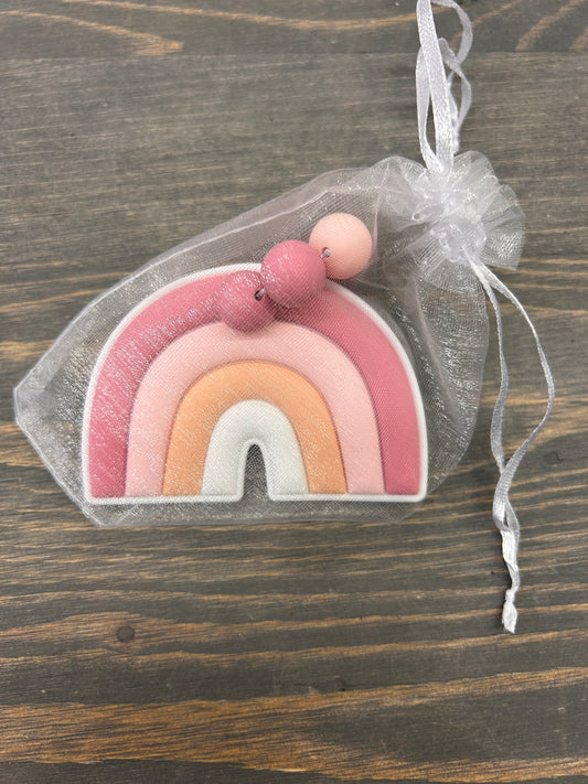 Pink rainbow teether