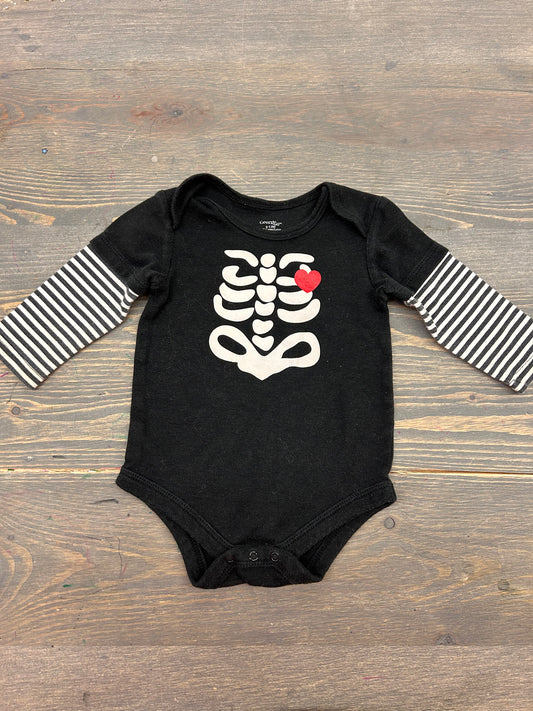 George 6/12m heart skeleton onesie