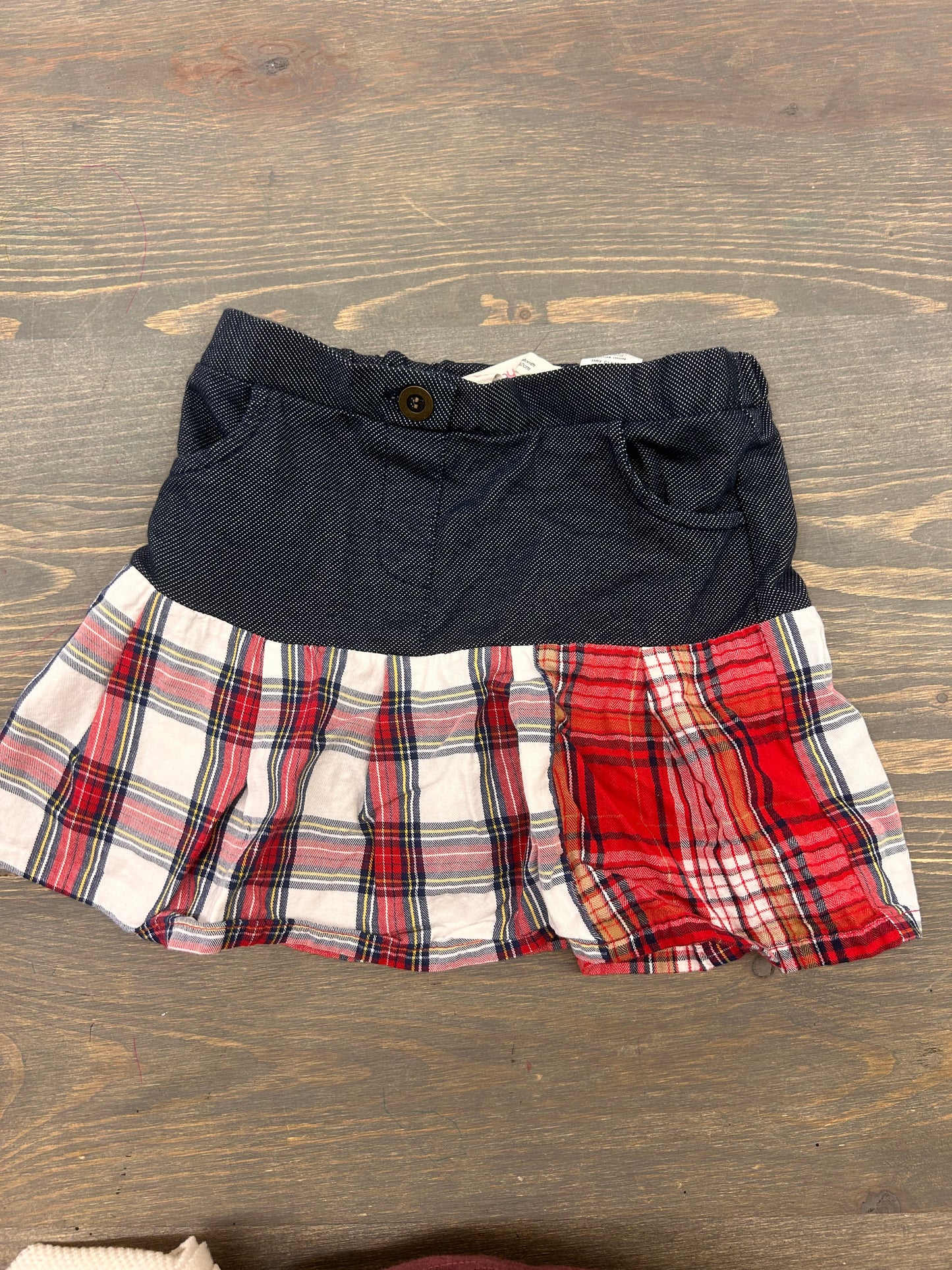 Beebay 18/24m red plaid skirt