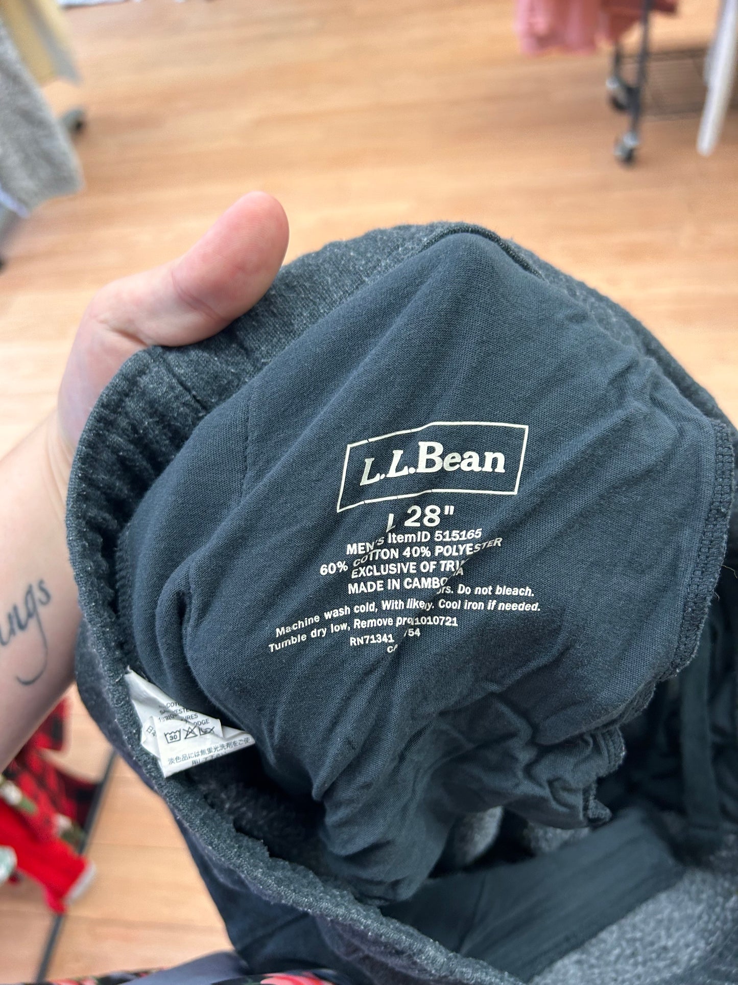 LL bean large grey joggers