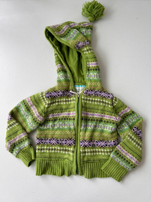 Gap 4 green knitted zip up sweater