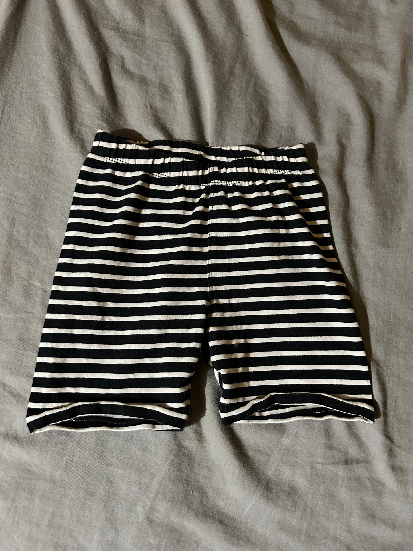 Pekkle 6 black & white striped bike shorts