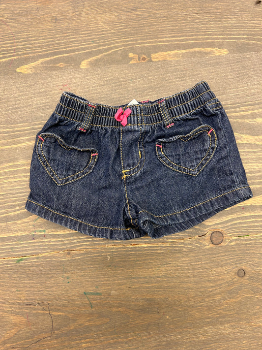 Carters 6m heart denim shorts