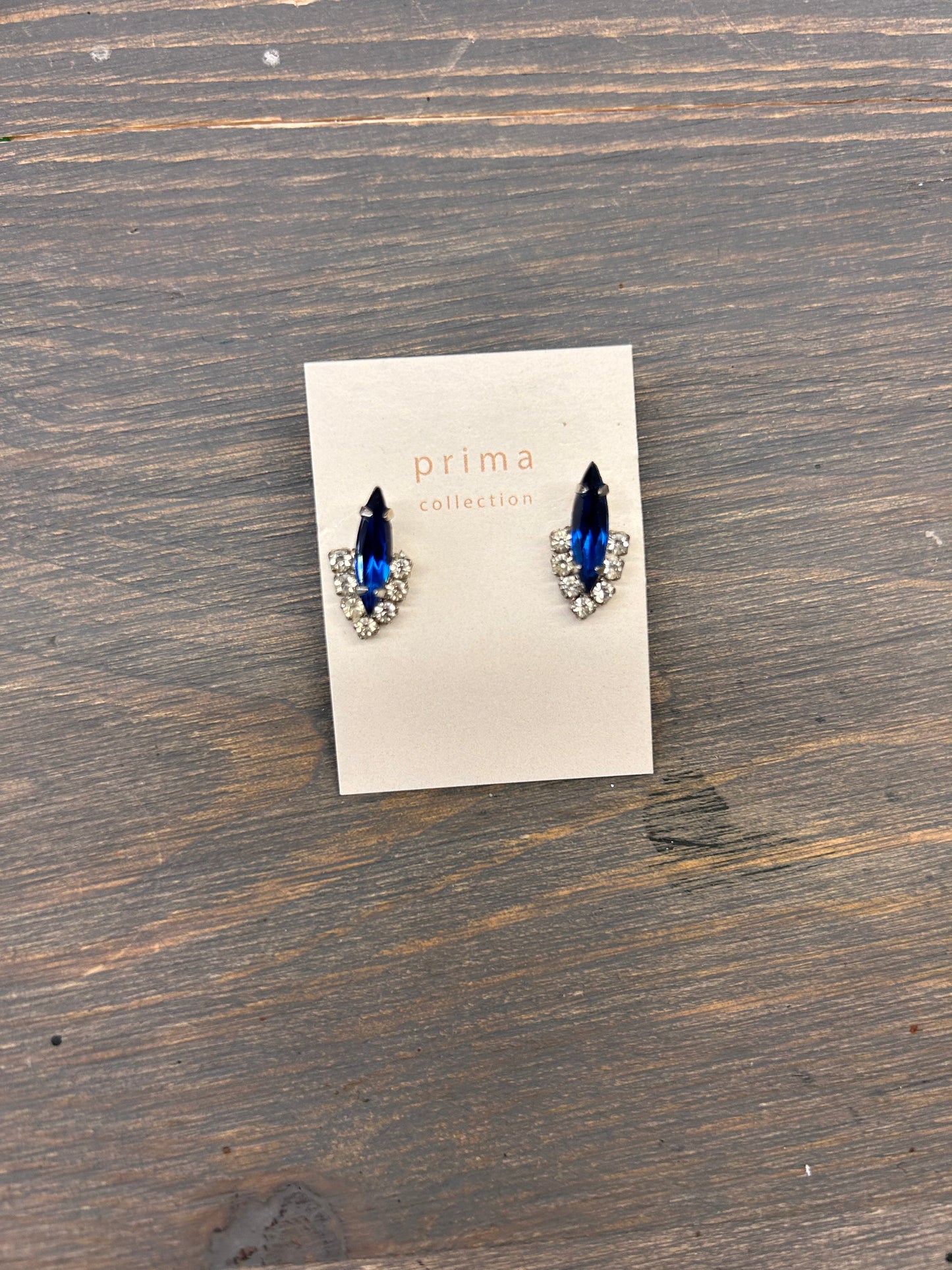 Prima blue oval gemstone earrings