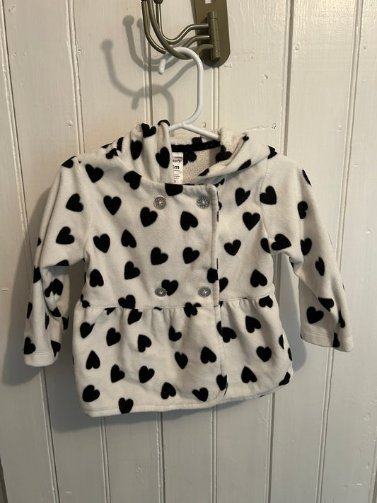 Carters 18m heart fleece hooded cardigan