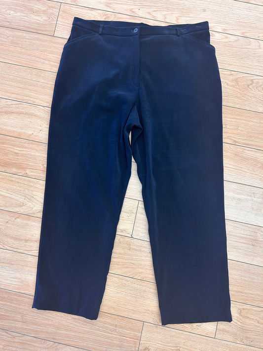 Zoe 18 navy blue velvet-like pants