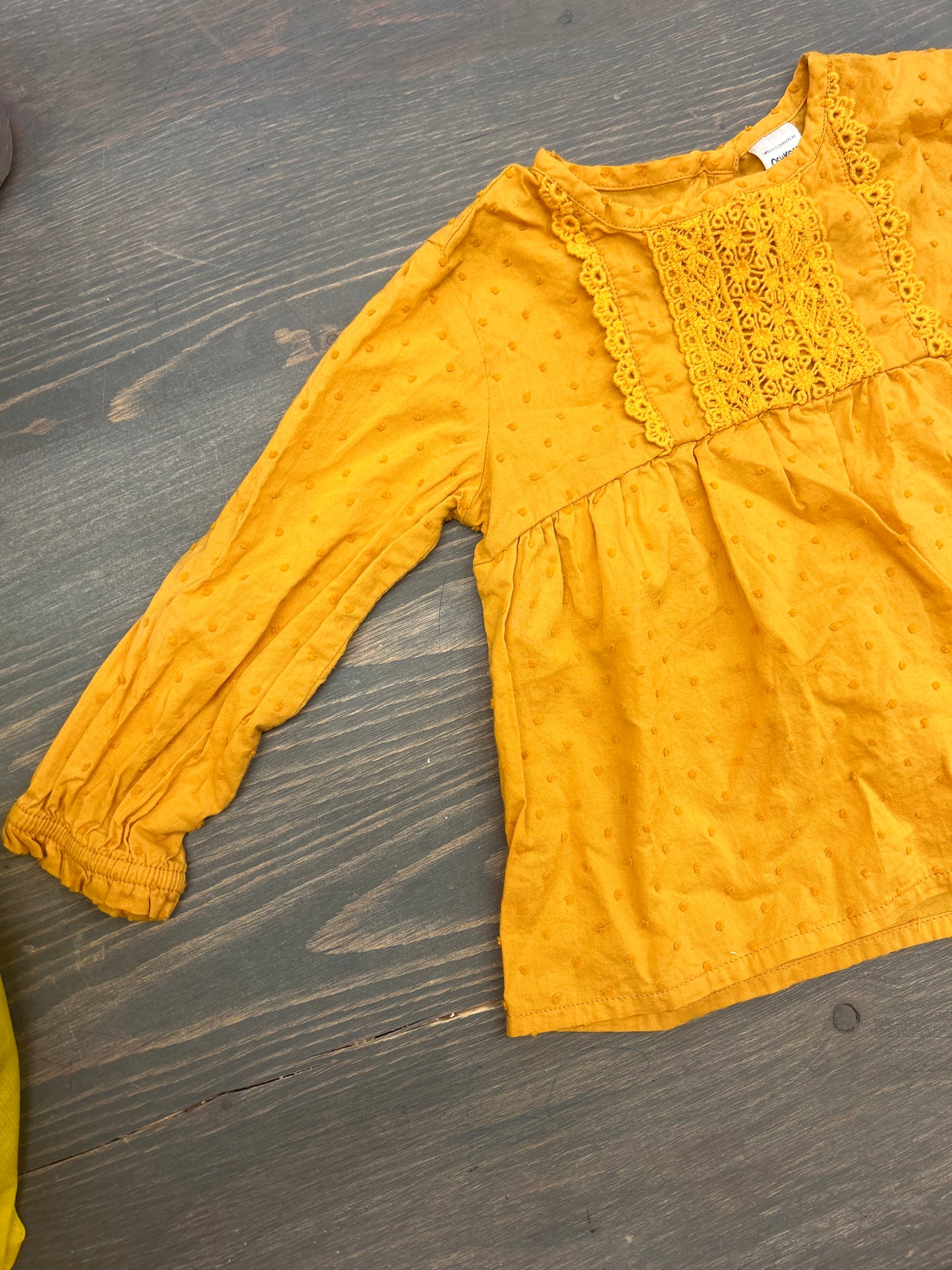 Oshkosh 18 yellow lace long sleeve top