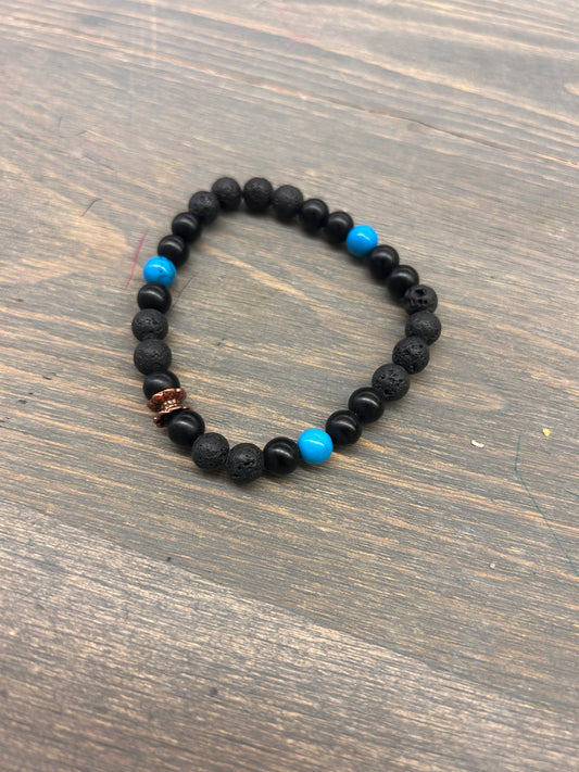 Black & blue gemstone bracelet