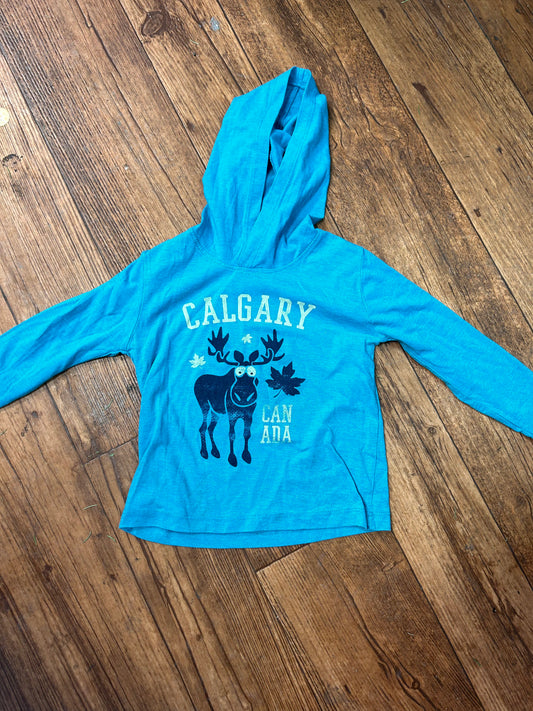 Calgary 2t blue Long sleeve hooded shirt