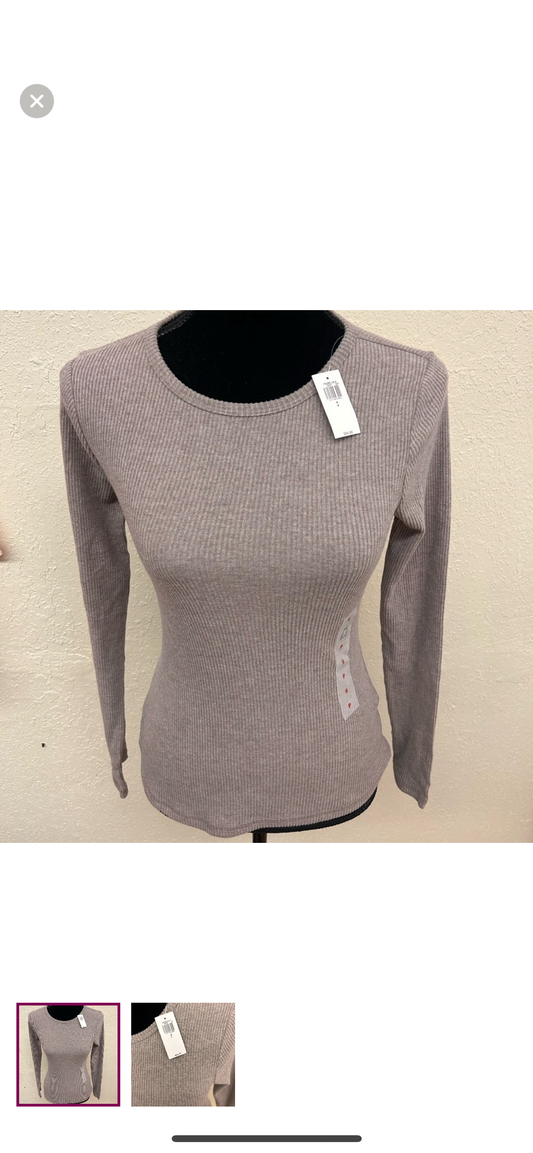 NEW old navy small tan ribbed long sleeve shirt
