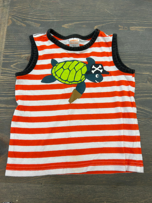 Gymboree 18/24m orange striped turtle tank top