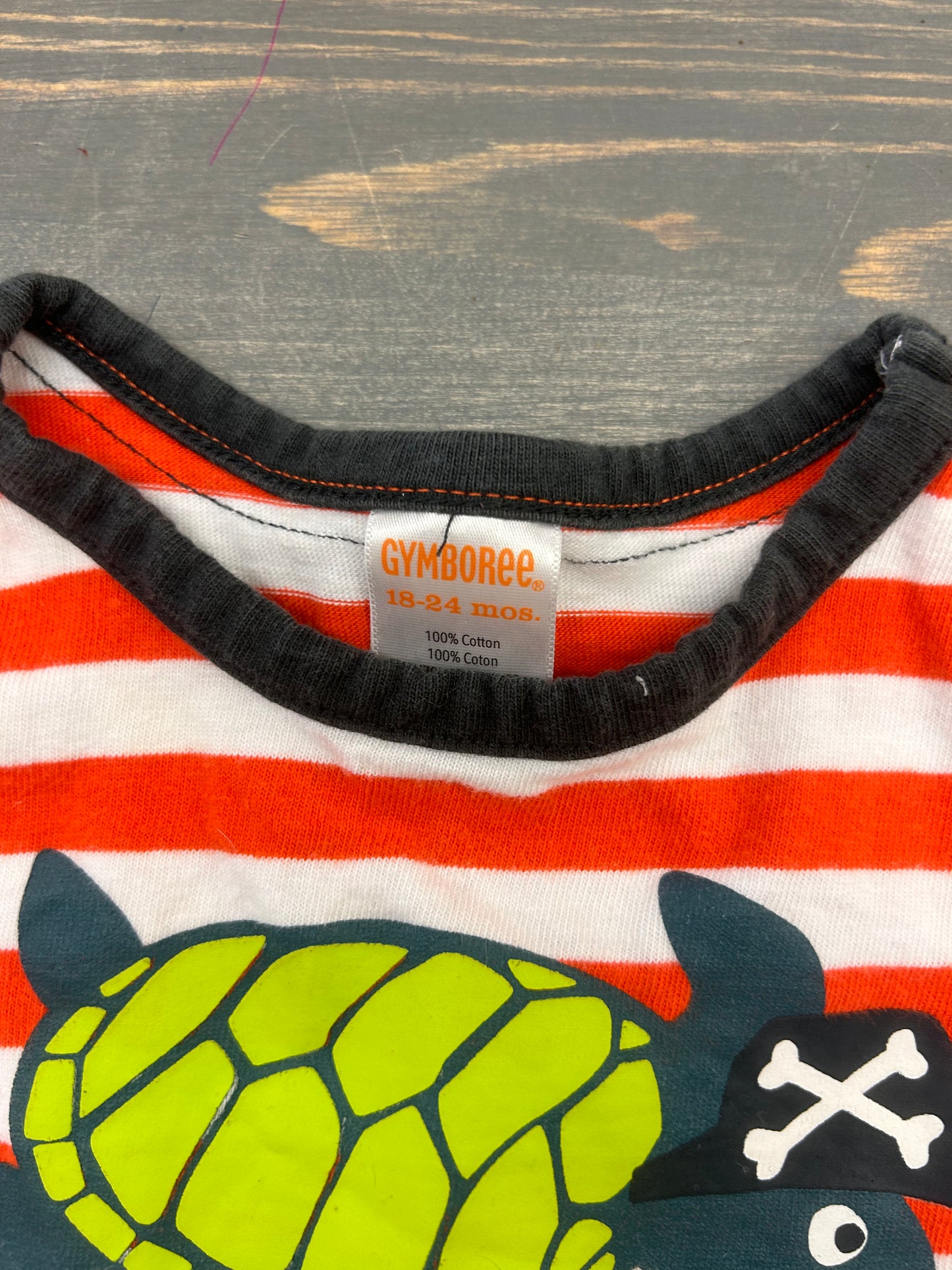 Gymboree 18/24m orange striped turtle tank top