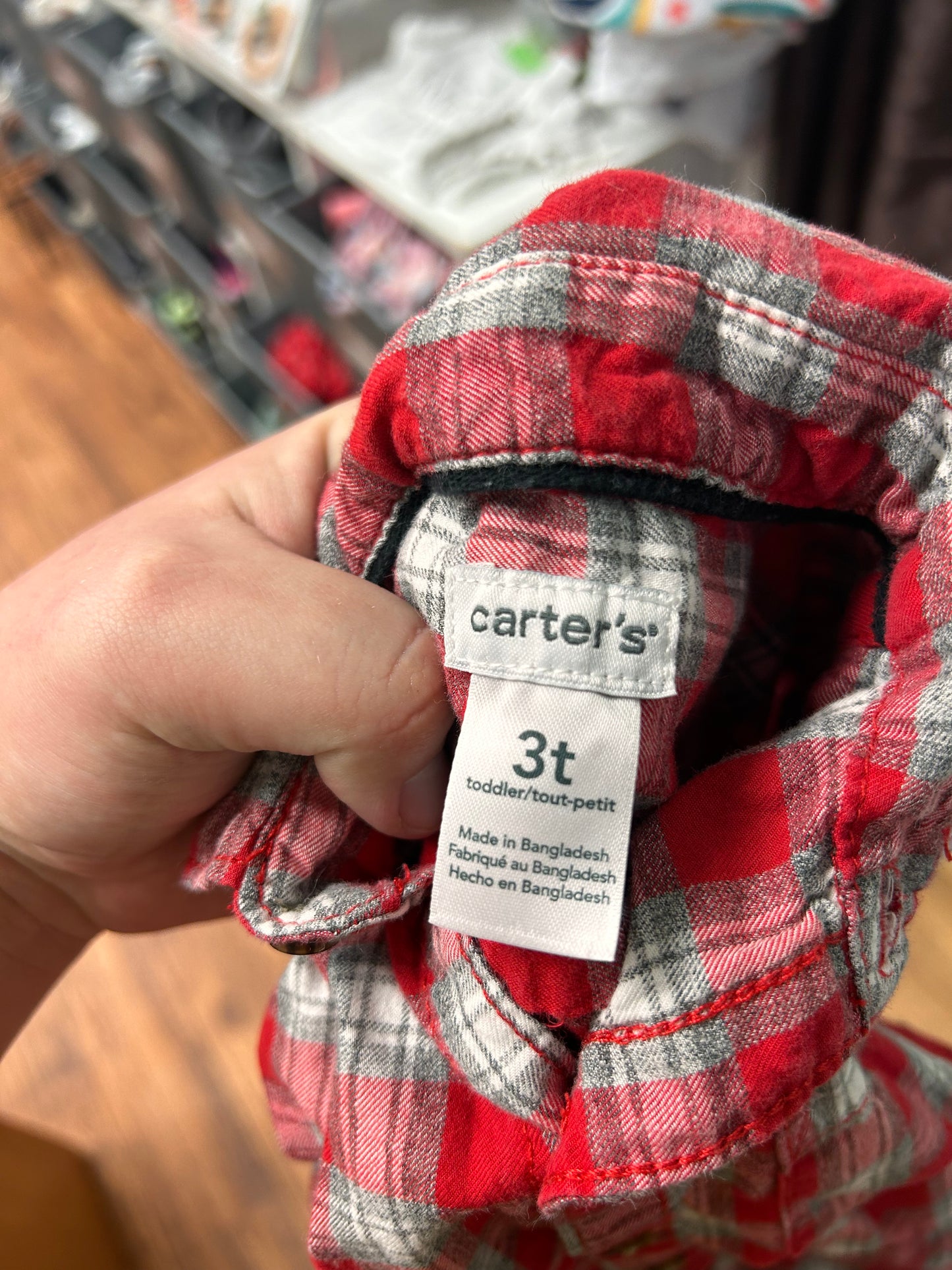 Carters 3t red flannel