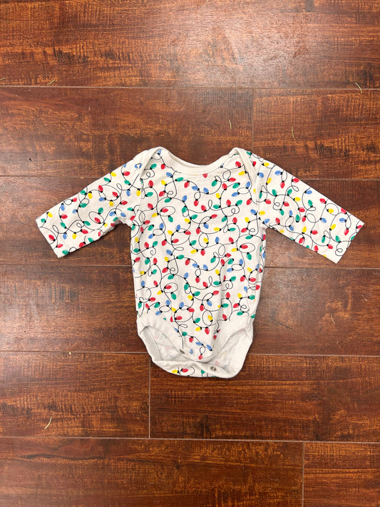 The children’s place 0/3m Christmas lights onesie