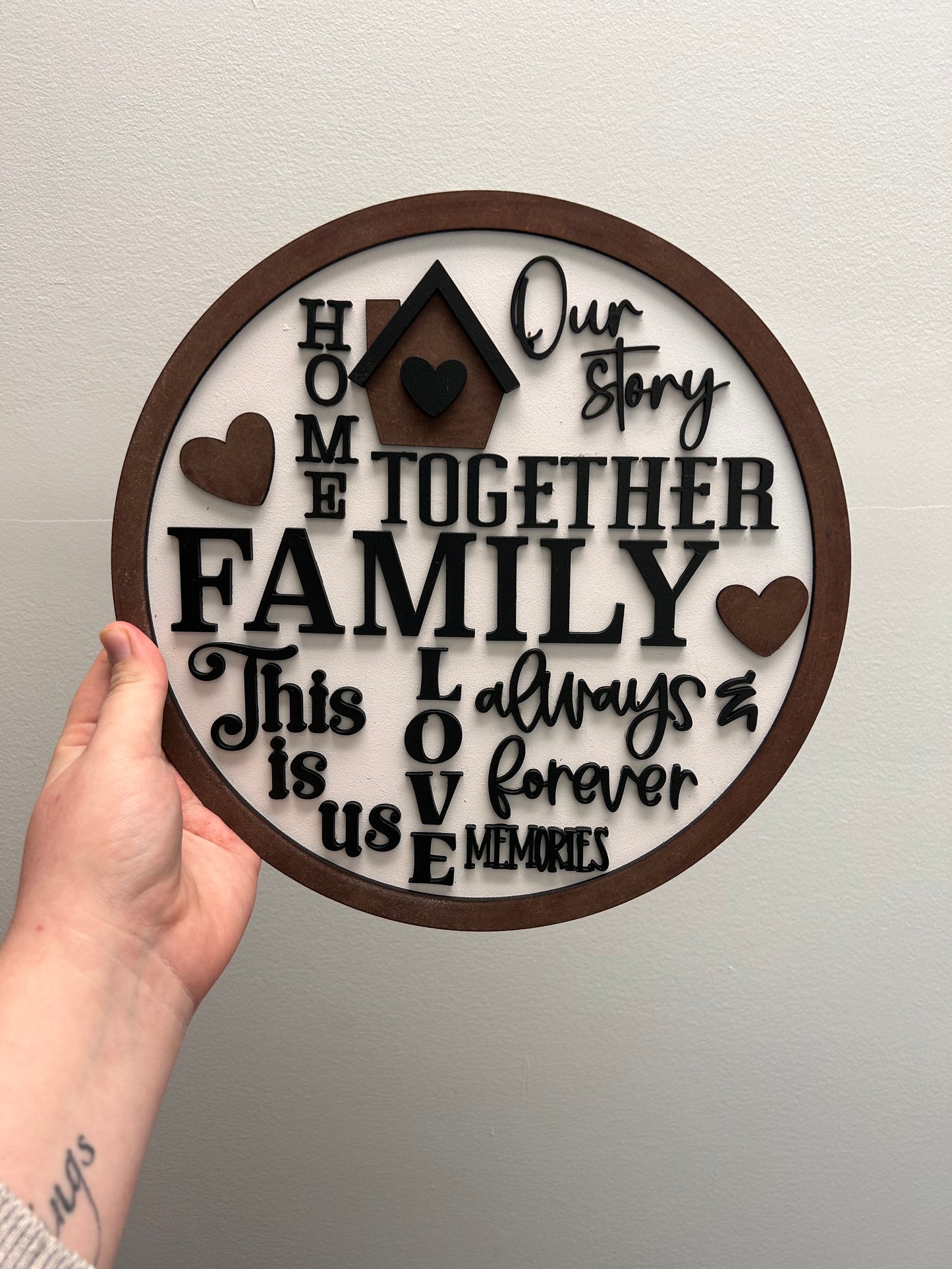 Wooden 3D family plaque