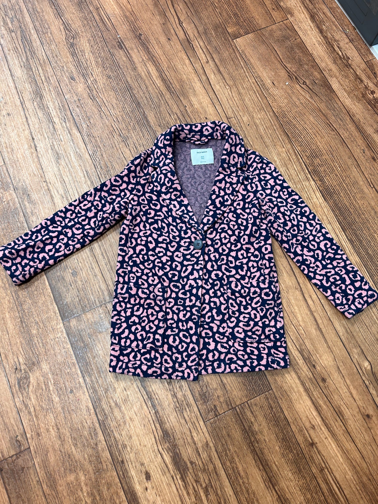 Old navy 5 blue & pink cheetah cardigan