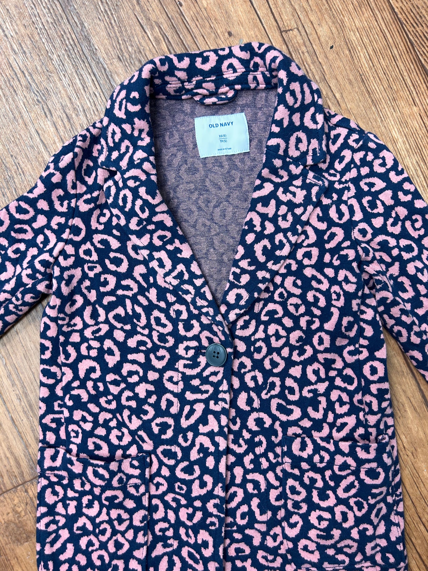 Old navy 5 blue & pink cheetah cardigan