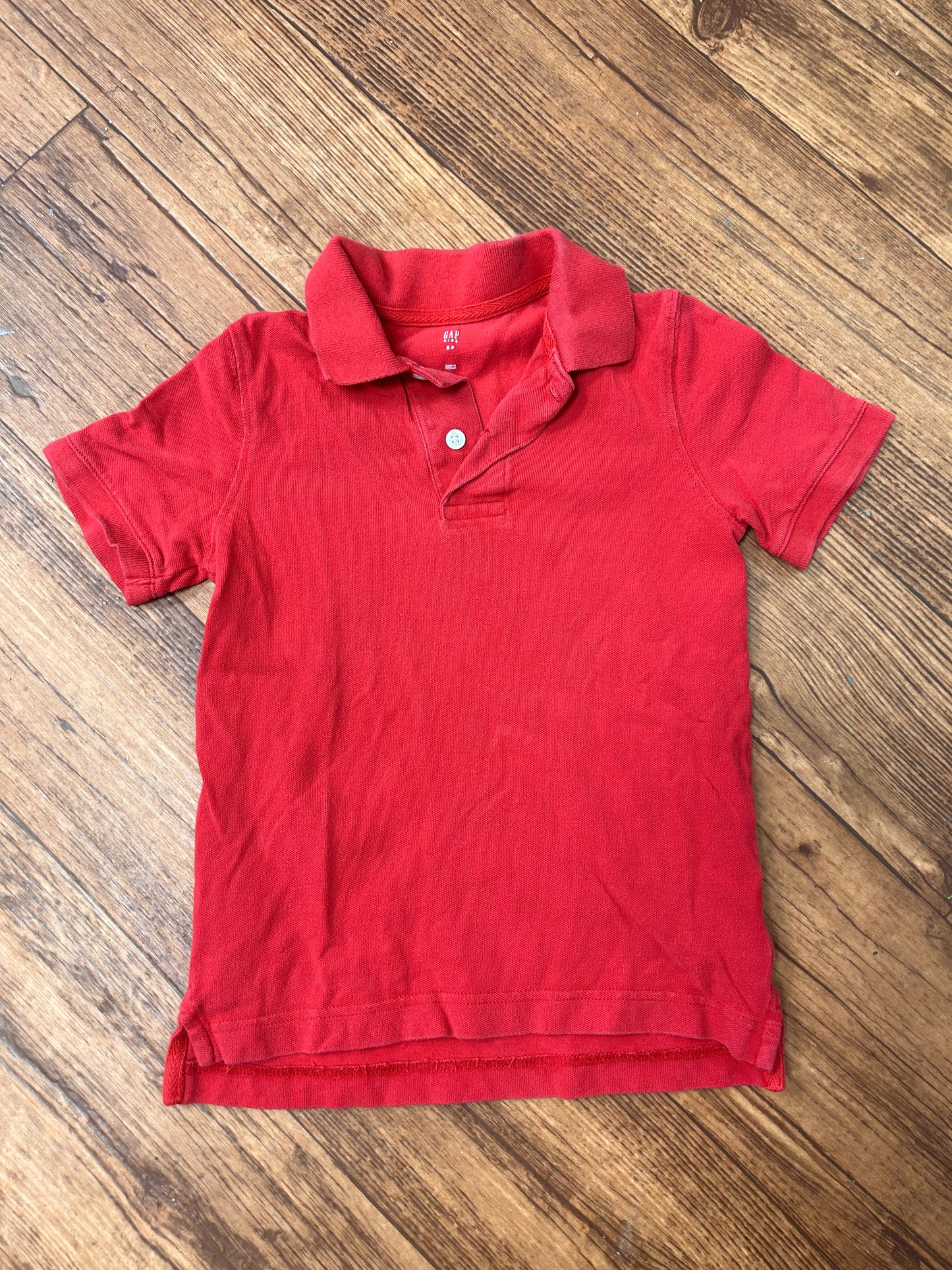 Red short sleeve polo