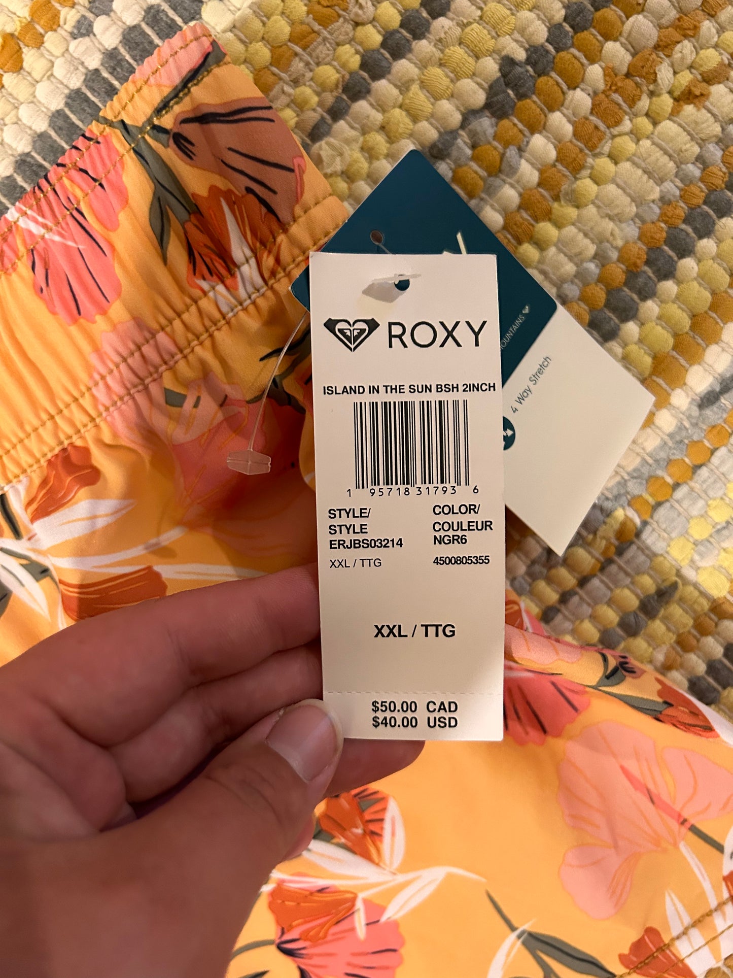 NEW Roxy Xxl orange floral shorts