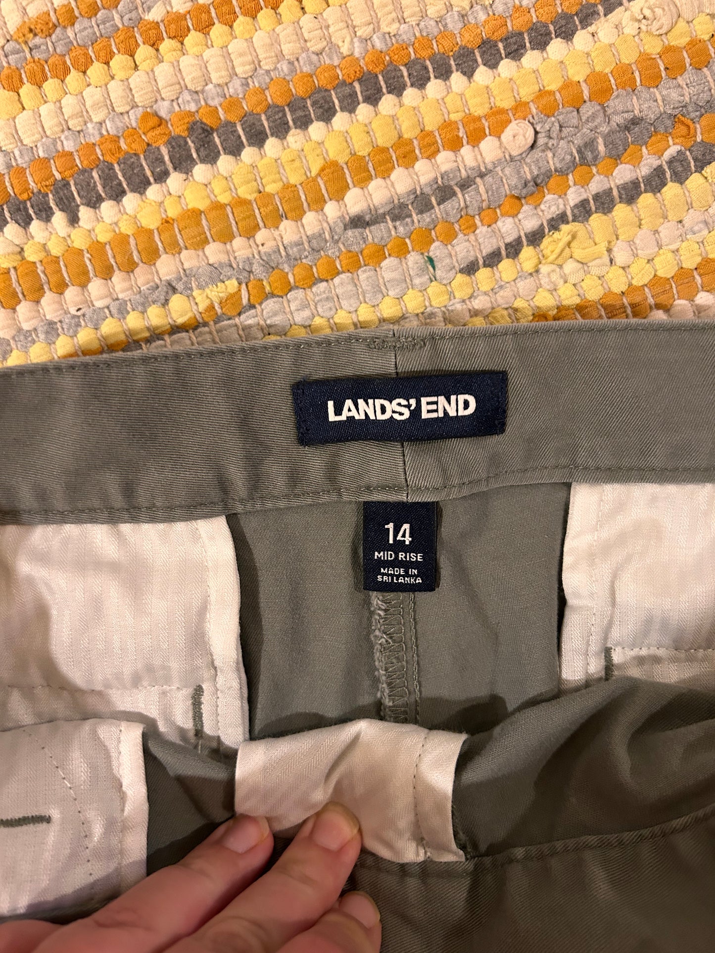 Lands end size 14 green khaki shorts