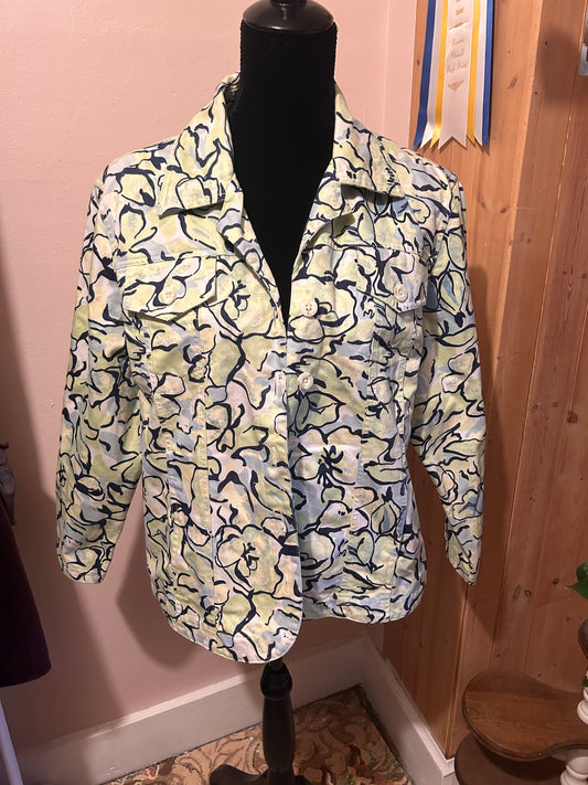 Haggar size 14 floral tie dye jacket